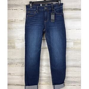 KUT Women’s 00 Catherine Boyfriend Mid Rise Dark Wash Blue Denim Jeans NWT